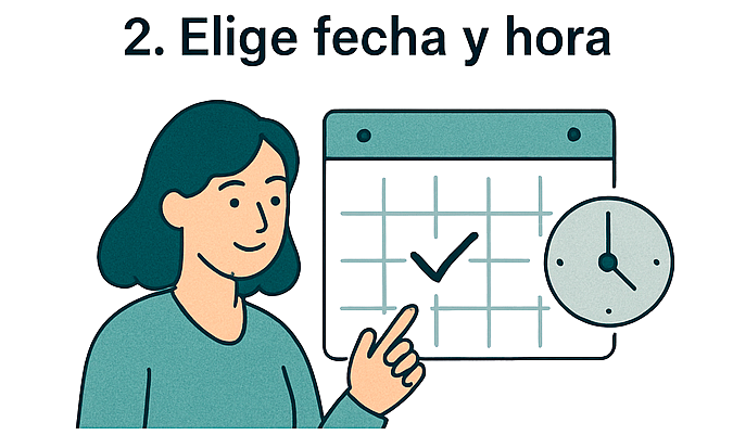Paso 2: Elige fecha y hora